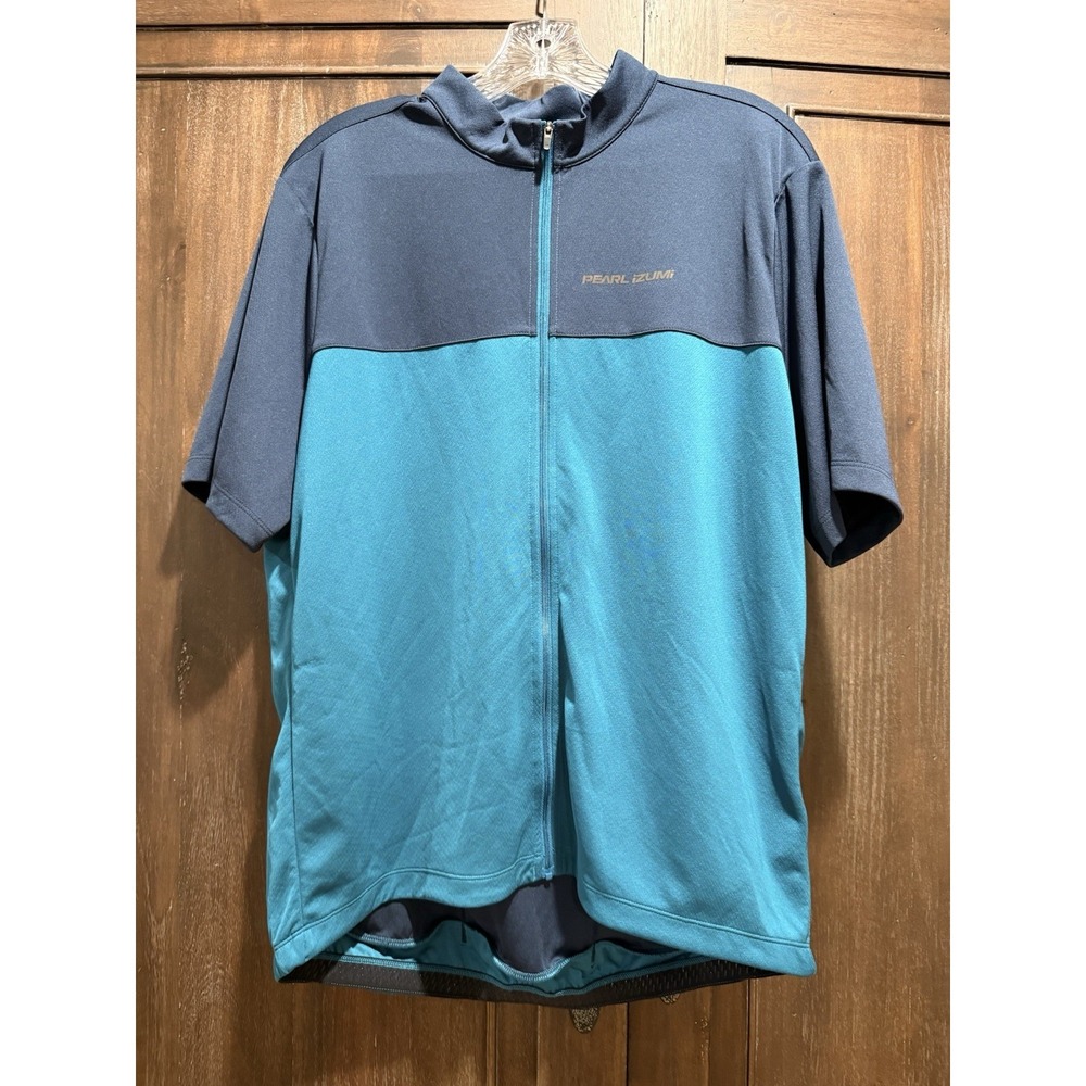 New Pearl Izumi Elite Cycling Jersey Navy & Blue Mens Full Zip Shirt Pockets/XL